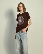 Slim Ringer Tshirt FLOWERMARDI Brown Pale Pink