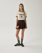 Slim Ringer Tshirt FLOWERMARDI Cream Burgundy