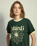 Slim Ringer Tshirt FLOWERMARDI Green Lemon