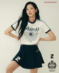 Slim Ringer Tshirt FLOWERMARDI Ivory Navy