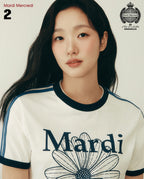 Slim Ringer Tshirt FLOWERMARDI Ivory Navy