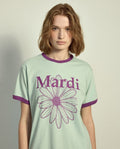 Slim Ringer Tshirt FLOWERMARDI Mint Purple