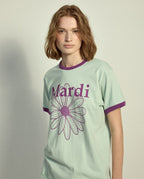Slim Ringer Tshirt FLOWERMARDI Mint Purple