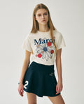 Slim Tshirt FLOWERMARDI BLOSSOM Cream Vintage Blue