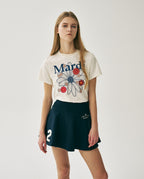 Slim Tshirt FLOWERMARDI BLOSSOM Cream Vintage Blue