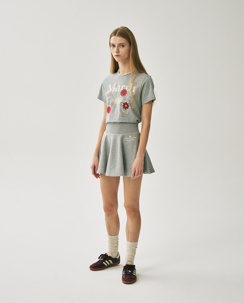 Slim Tshirt FLOWERMARDI BLOSSOM Grey Ivory