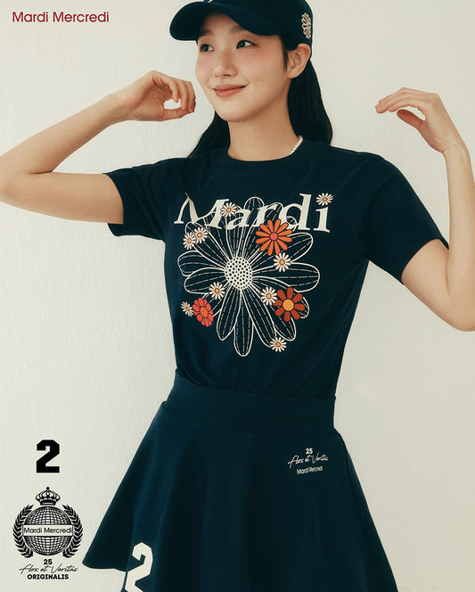 Slim Tshirt FLOWERMARDI BLOSSOM Navy Ivory
