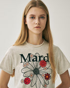 Slim Tshirt FLOWERMARDI BLOSSOM Oatmeal Black
