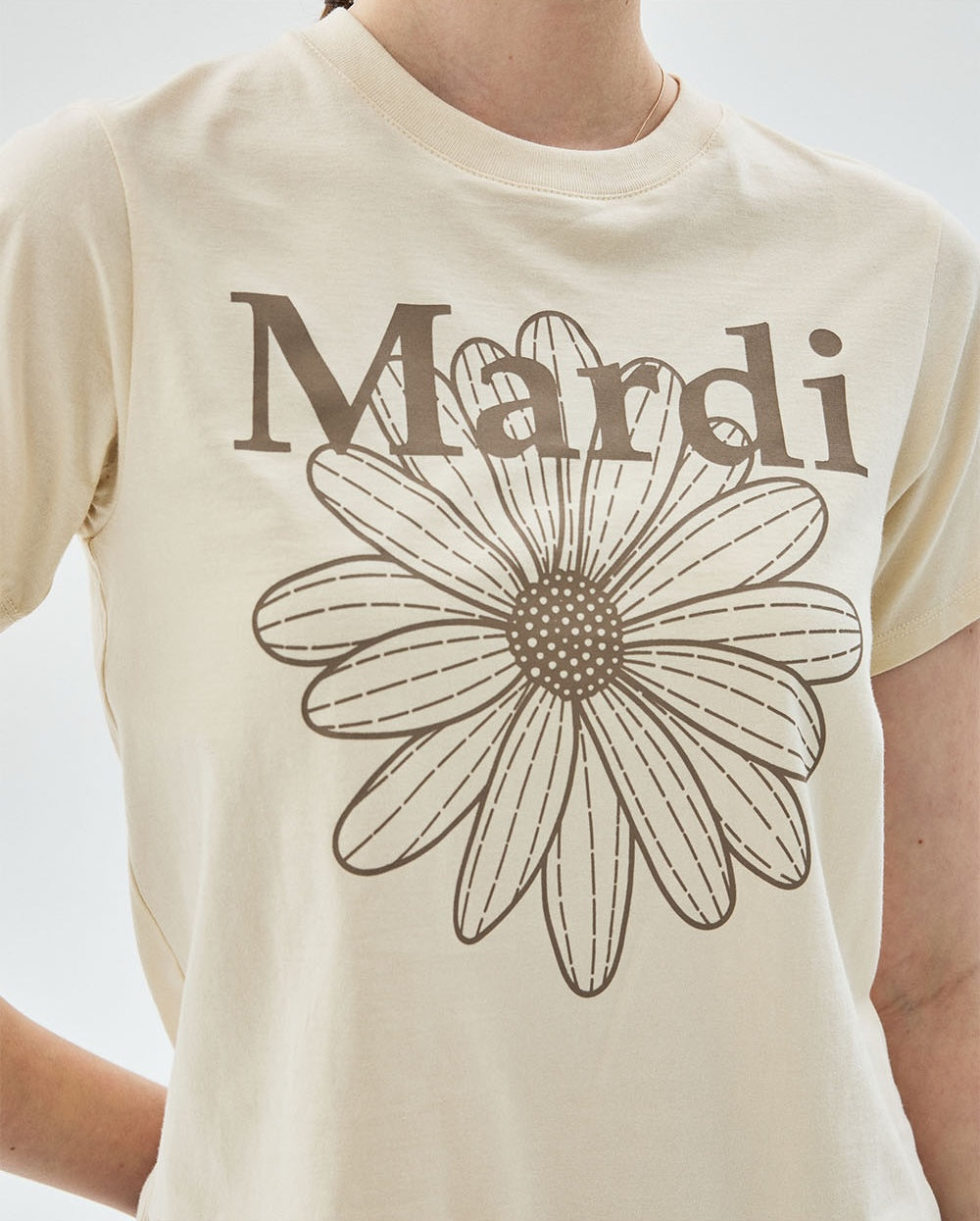 Slim Tshirt FLOWERMARDI Butter Taupe