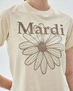 Slim Tshirt FLOWERMARDI Butter Taupe