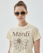 Slim Tshirt FLOWERMARDI Butter Taupe
