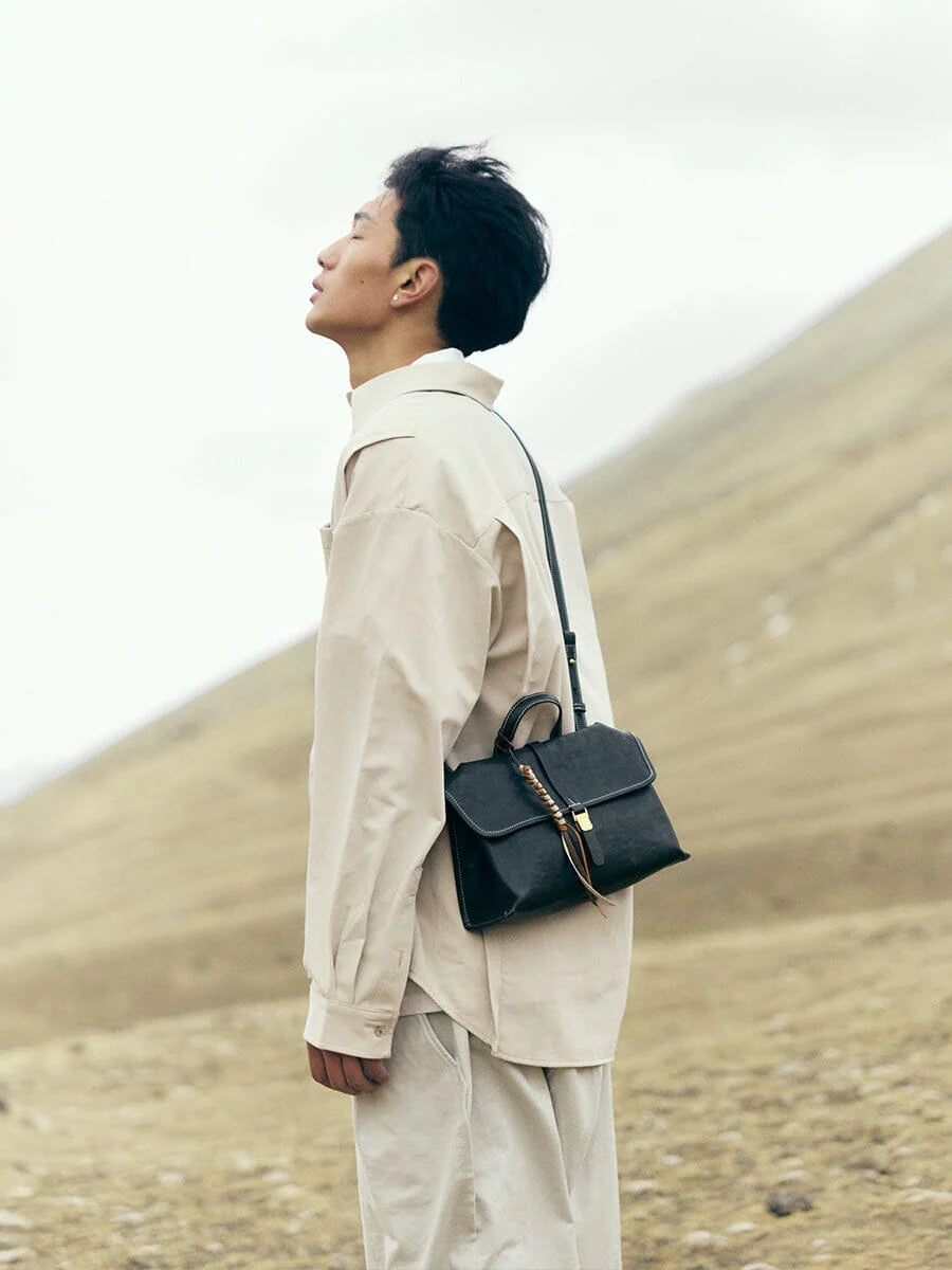 Small Shan Satchel Bag Onyx
