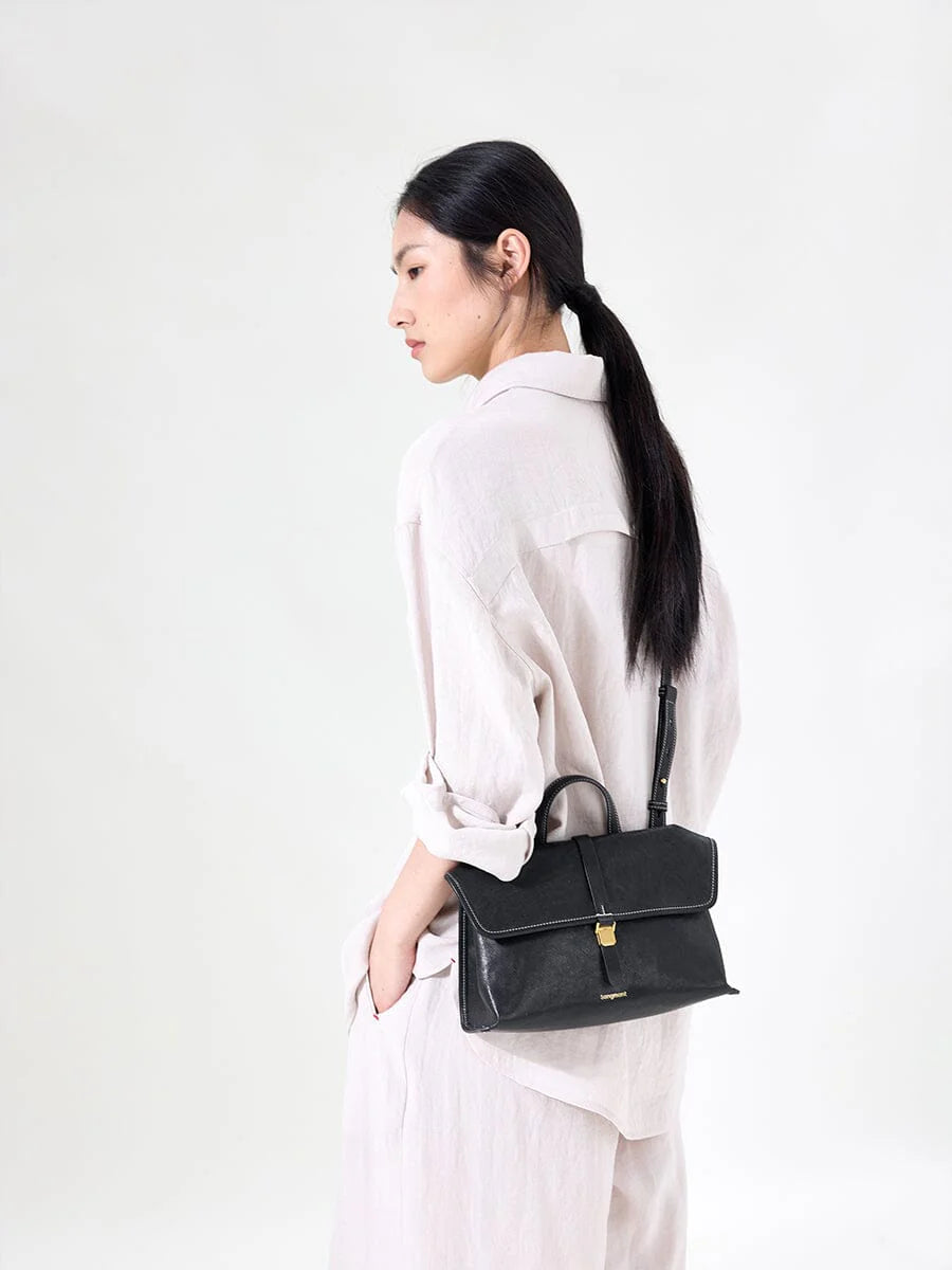 Small Shan Satchel Bag Onyx