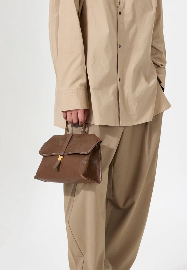 Small Shan Satchel Bag - Sandal