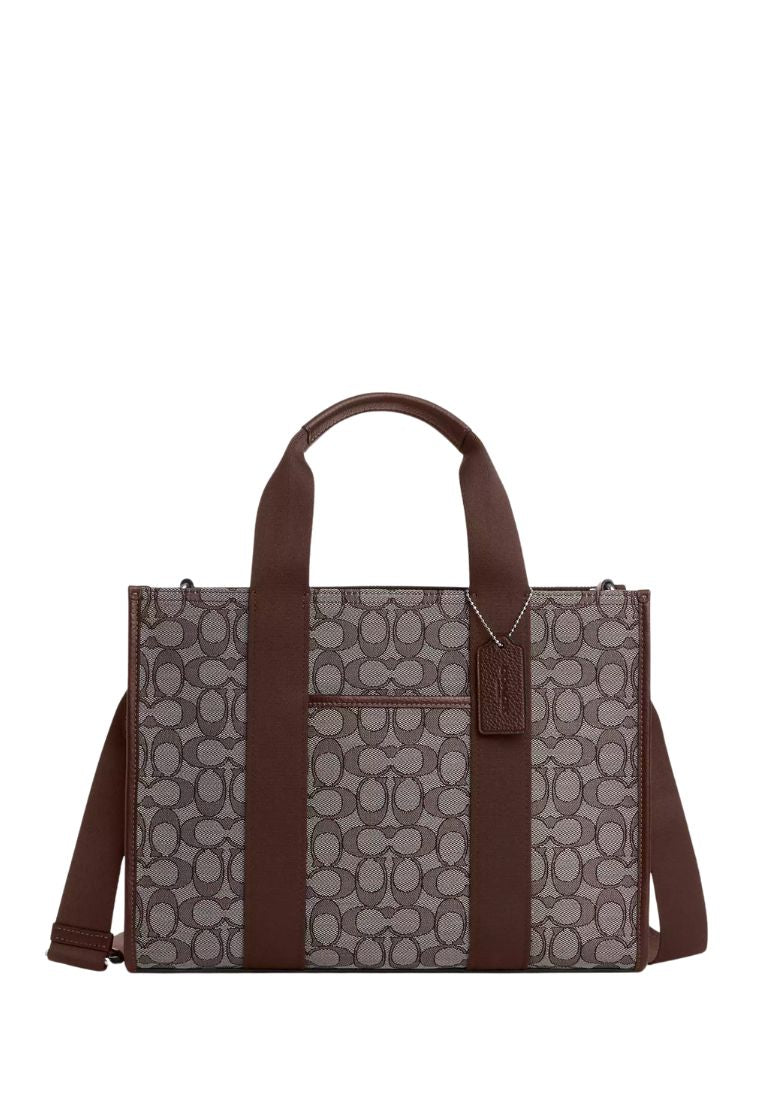 Smith Tote Bag In Signature Jacquard Silver Oak Maple