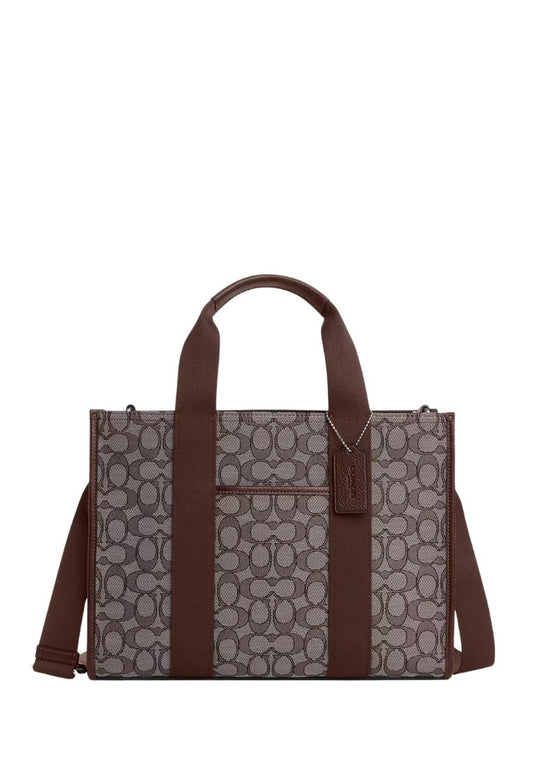 Smith Tote Bag In Signature Jacquard Silver Oak Maple