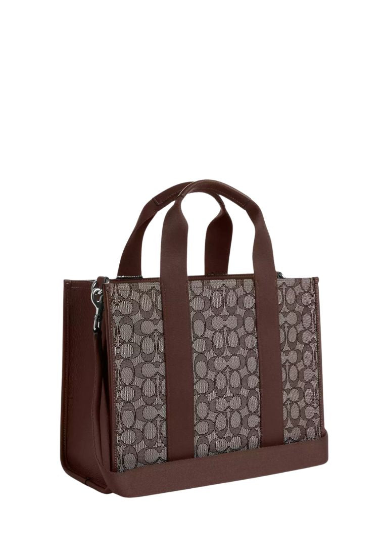 Smith Tote Bag In Signature Jacquard Silver Oak Maple
