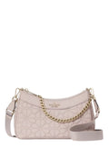 Spade Flower Quilted Fabric Convertible Crossbody Cozy Grey
