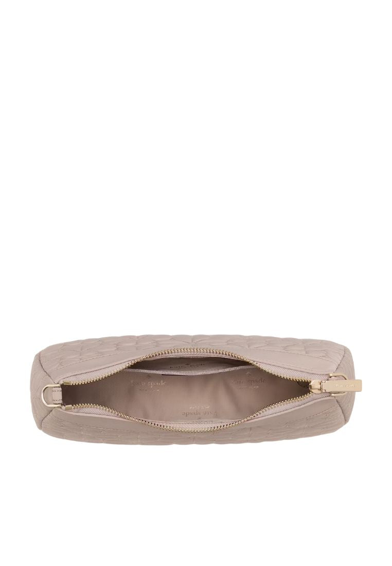Spade Flower Quilted Fabric Convertible Crossbody Cozy Grey