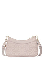 Spade Flower Quilted Fabric Convertible Crossbody Cozy Grey