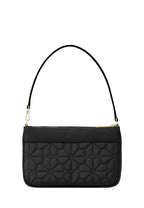 Spade Flower Quilted Fabric Convertible Wristlet Black