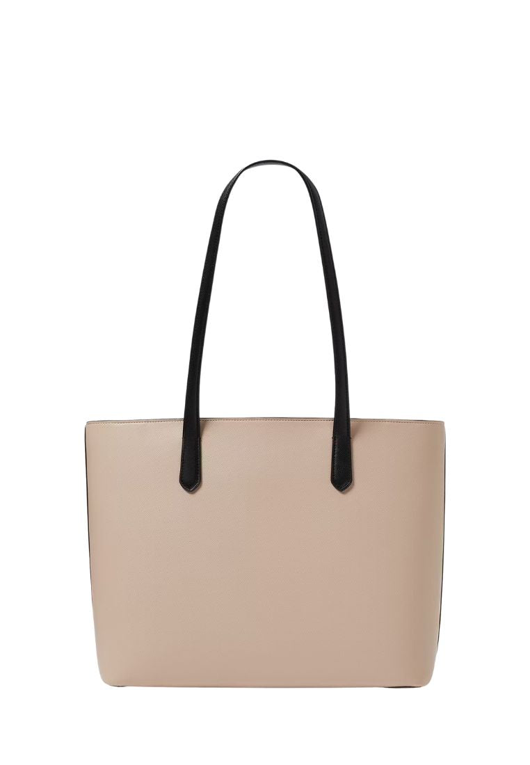 Staci Colorblock Leather Large Tote Set Warm Beige Multi