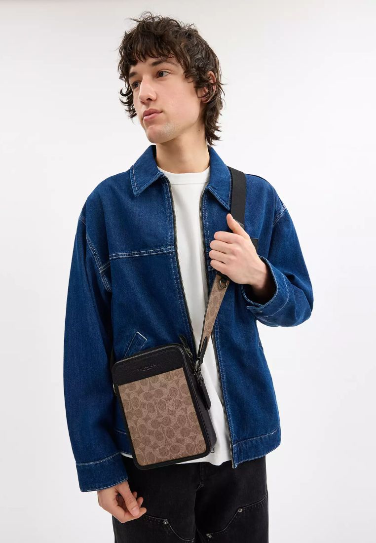 Sullivan Crossbody Bag In Signature Canvas Tan Black