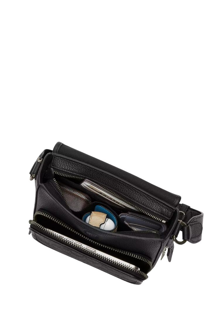 Sullivan Flap Crossbody Bag In Signature Canvas Gunmetal Charcoal Black