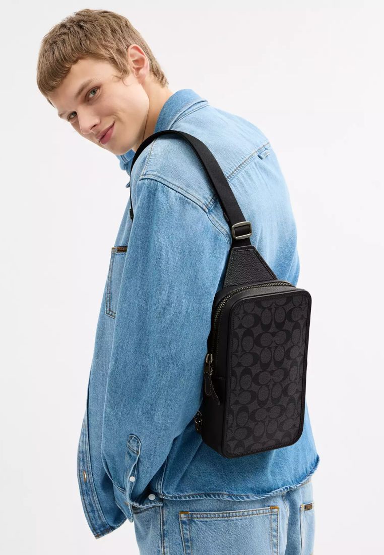 Sullivan Pack In Signature Canvas Gunmetal Charcoal Black