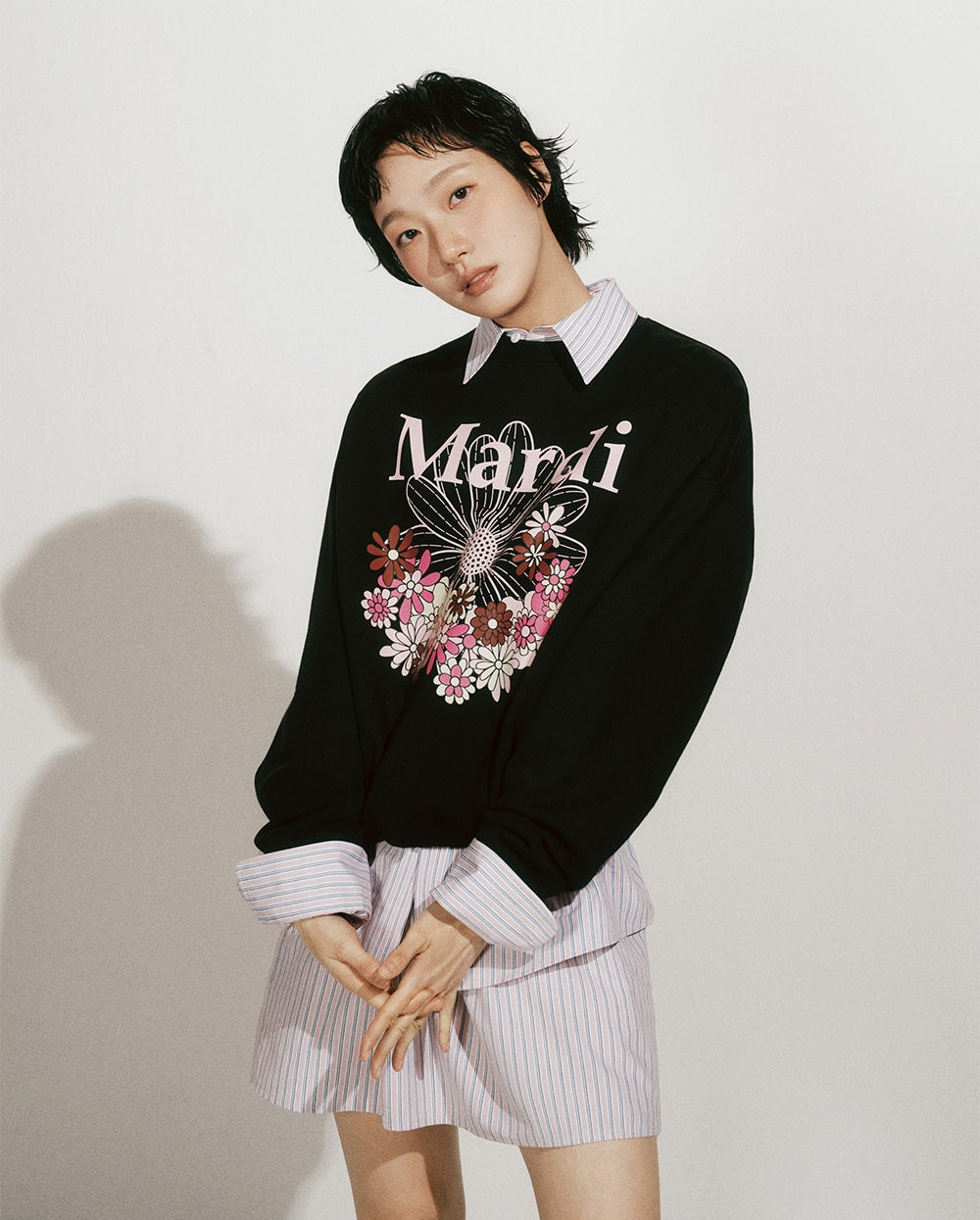 Sweatshirt FLOWERMARDI JARDIN Black Pale Pink
