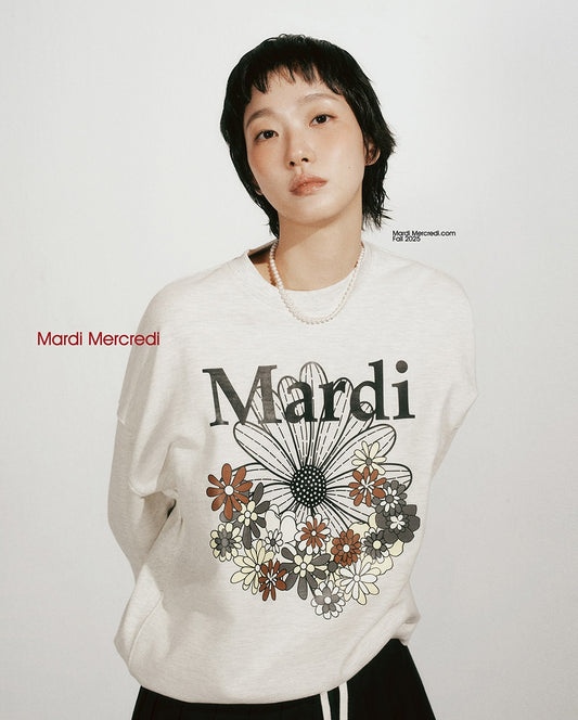 Sweatshirt FLOWERMARDI JARDIN Oatmeal Black