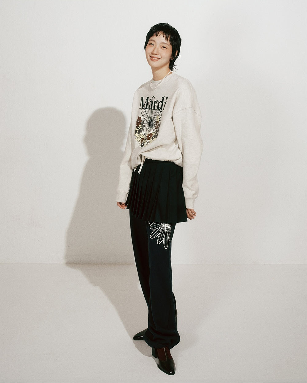 Sweatshirt FLOWERMARDI JARDIN Oatmeal Black