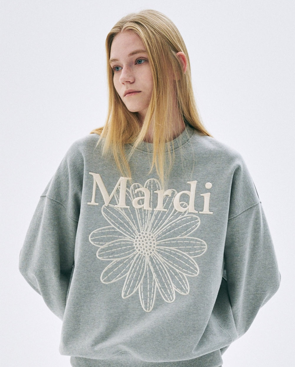 Sweatshirt FLOWERMARDI NEEDLEWORK Grey Cream