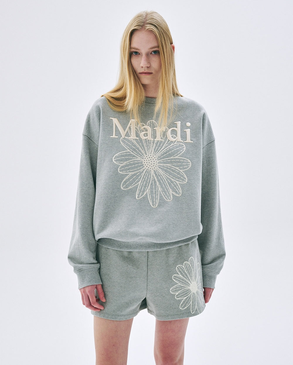 Sweatshirt FLOWERMARDI NEEDLEWORK Grey Cream