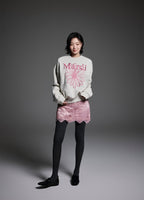 Sweatshirt FLOWERMARDI NEEDLEWORK Oatmeal Pink