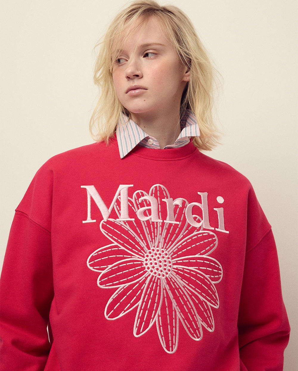 Sweatshirt FLOWERMARDI NEEDLEWORK Red Pink