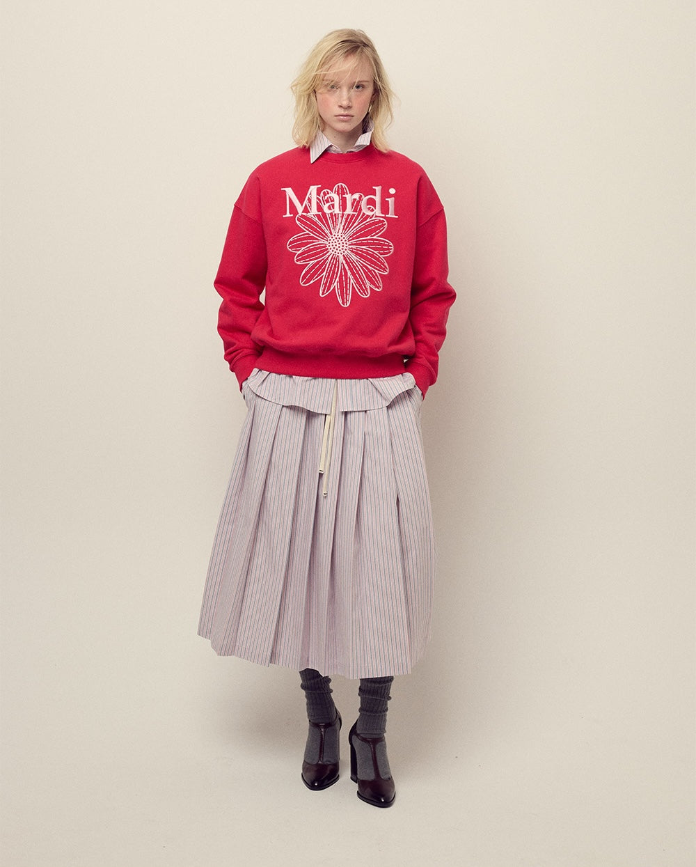 Sweatshirt FLOWERMARDI NEEDLEWORK Red Pink
