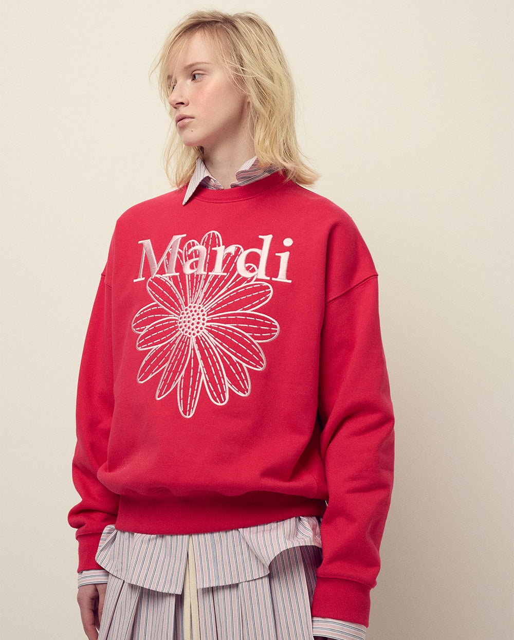 Sweatshirt FLOWERMARDI NEEDLEWORK Red Pink