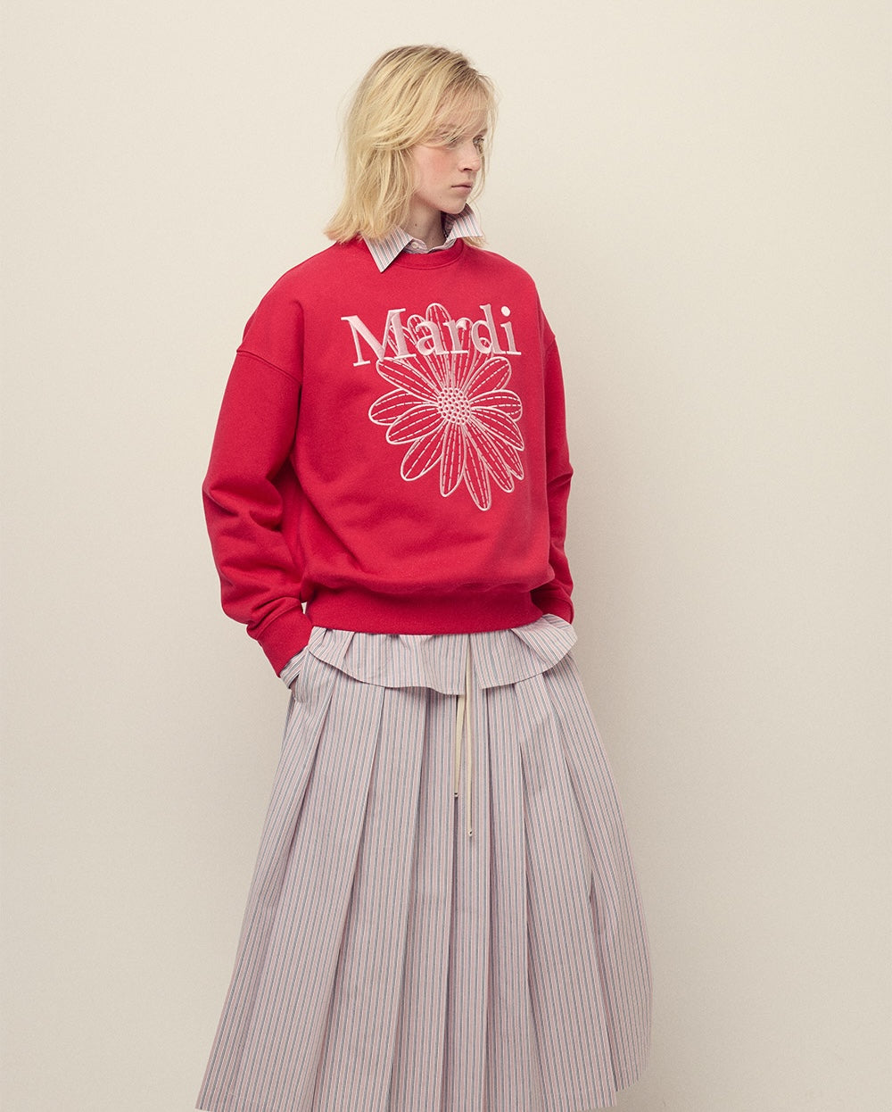Sweatshirt FLOWERMARDI NEEDLEWORK Red Pink