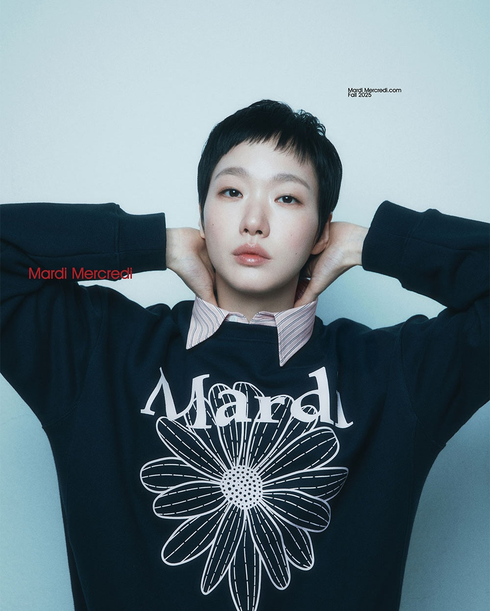 Sweatshirt FLOWERMARDI Navy Pale Pink