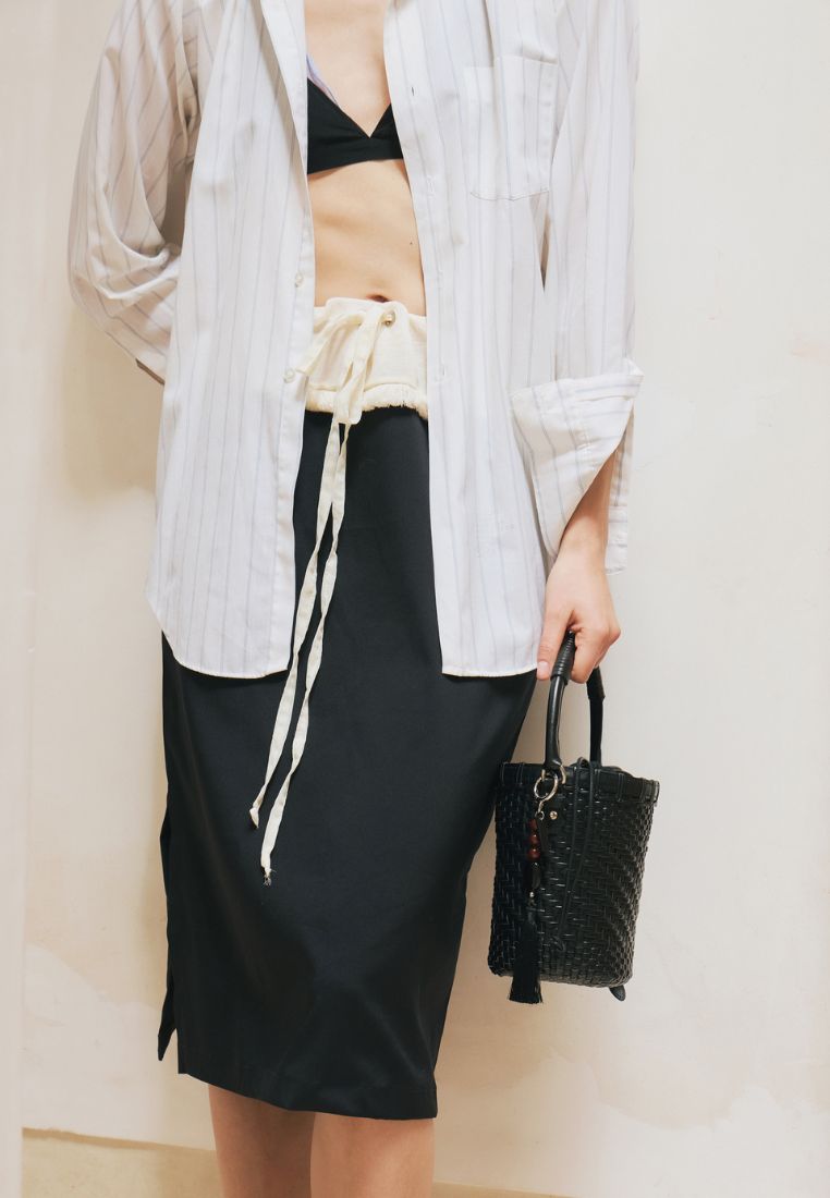 TWIG BASKET TOTE BAG dried black