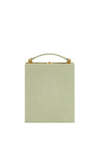 Taya-Wine Glass Pattern Embroidery Book shape clutch bag- light green