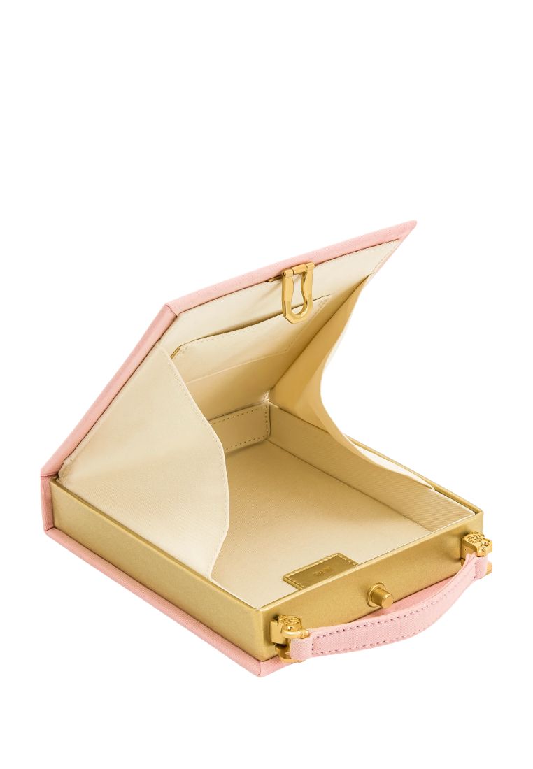Taya Bakery Pattern Embroidered Book Shape Clutch Bag - Pink