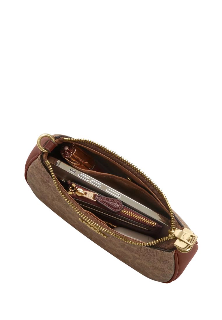 Teri Mini Crossbody Bag In Signature Canvas Gold Tan Brown