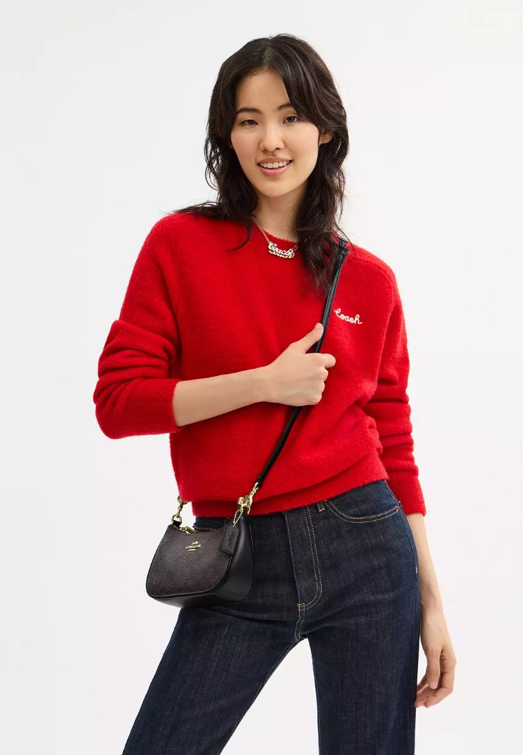 Teri Mini Crossbody Bag In Signature Canvas Gold Walnut Black