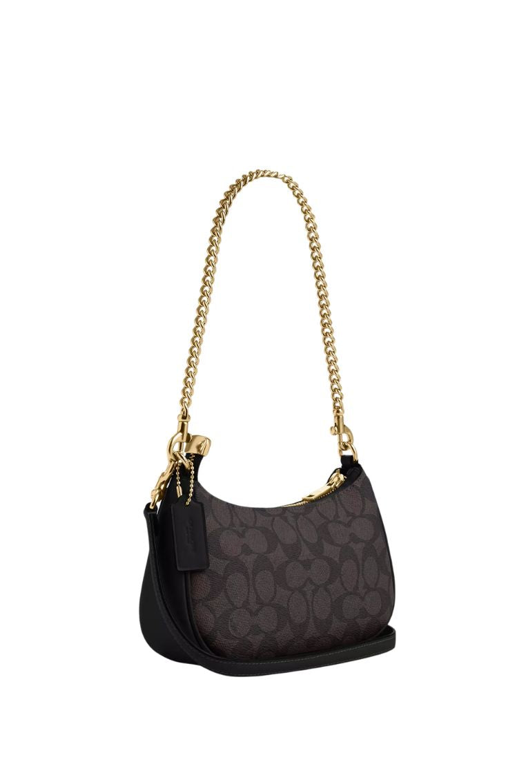 Teri Mini Crossbody Bag In Signature Canvas Gold Walnut Black