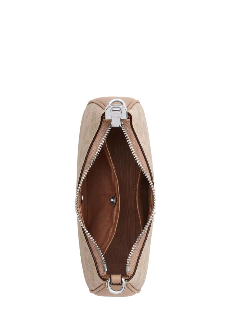 Teri Mini Crossbody Bag In Signature Canvas Silver Sand Taupe