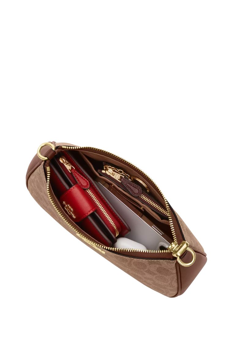 Teri Shoulder Bag In Signature Canvas Gold Tan Brown