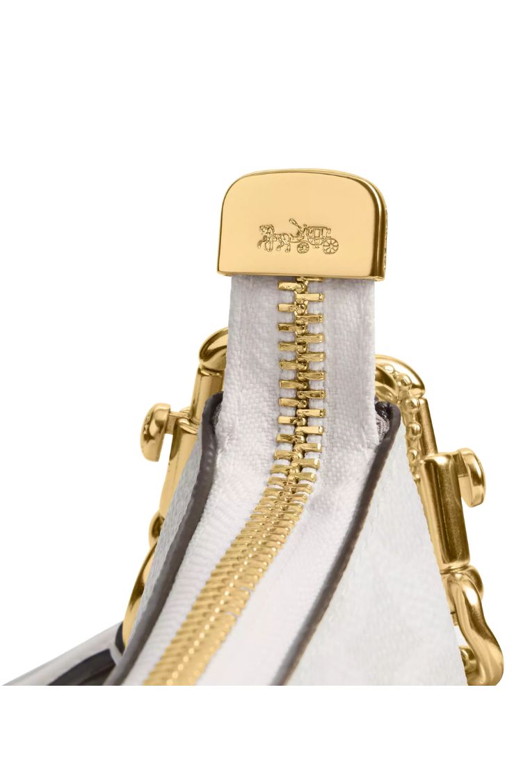 Teri Shoulder Bag In Signature Canvas Gold White Chalk
