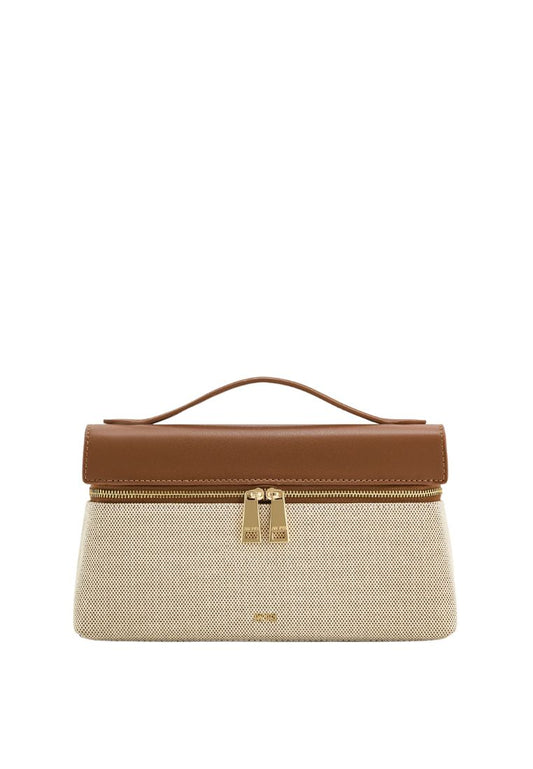 Thea Top Handle Bag - Brown Canvas